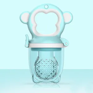 2 X Newborn Baby Food Nipple Feeder | Blue | Safety Silicone | Large