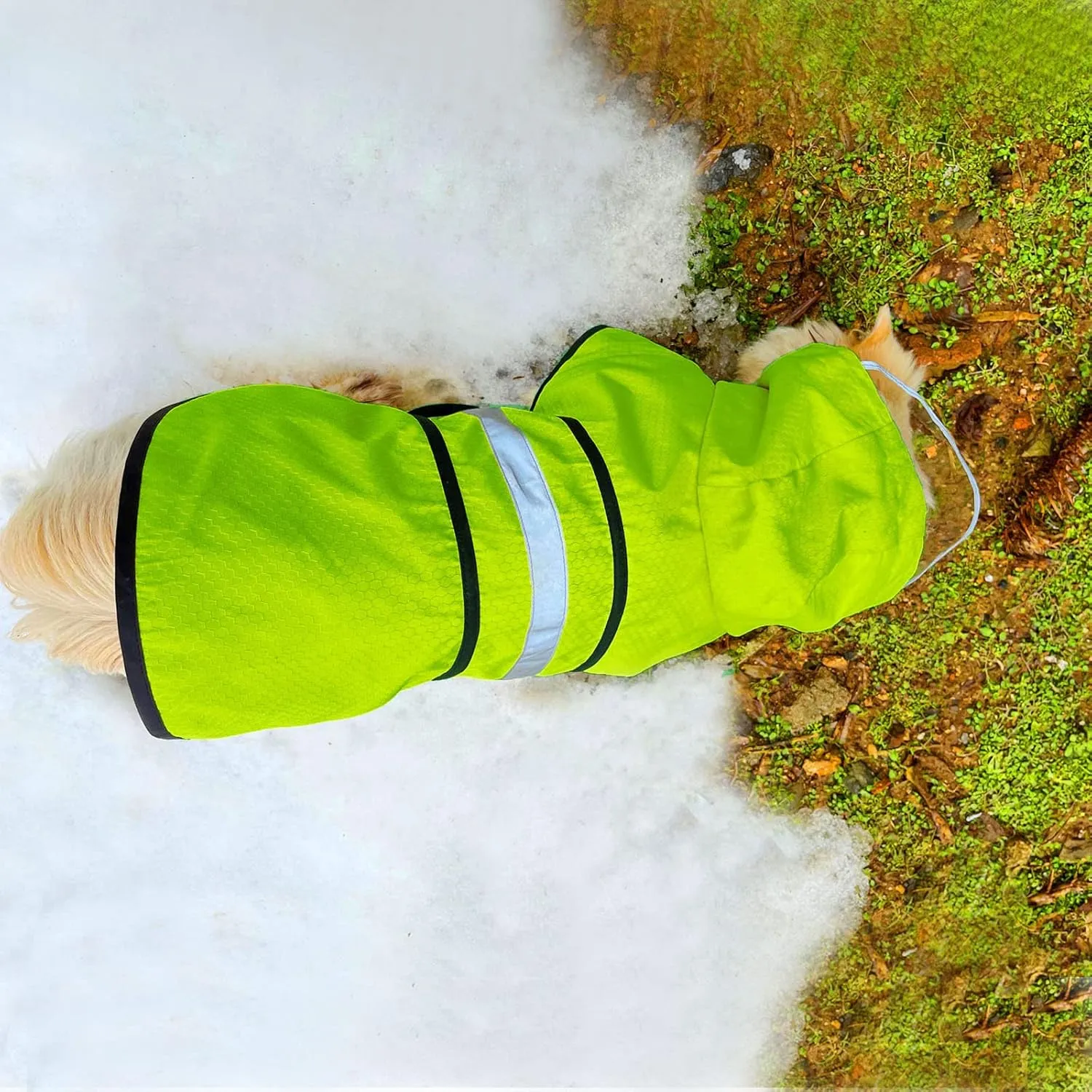 Dog Raincoat Waterproof Reflective Slicker - Lightweight Breathable Hooded Poncho Rain Coat Jacket with Adjustable Belly Strap and Leash Hole for Small Medium Large Dogs (X-Large, Green)