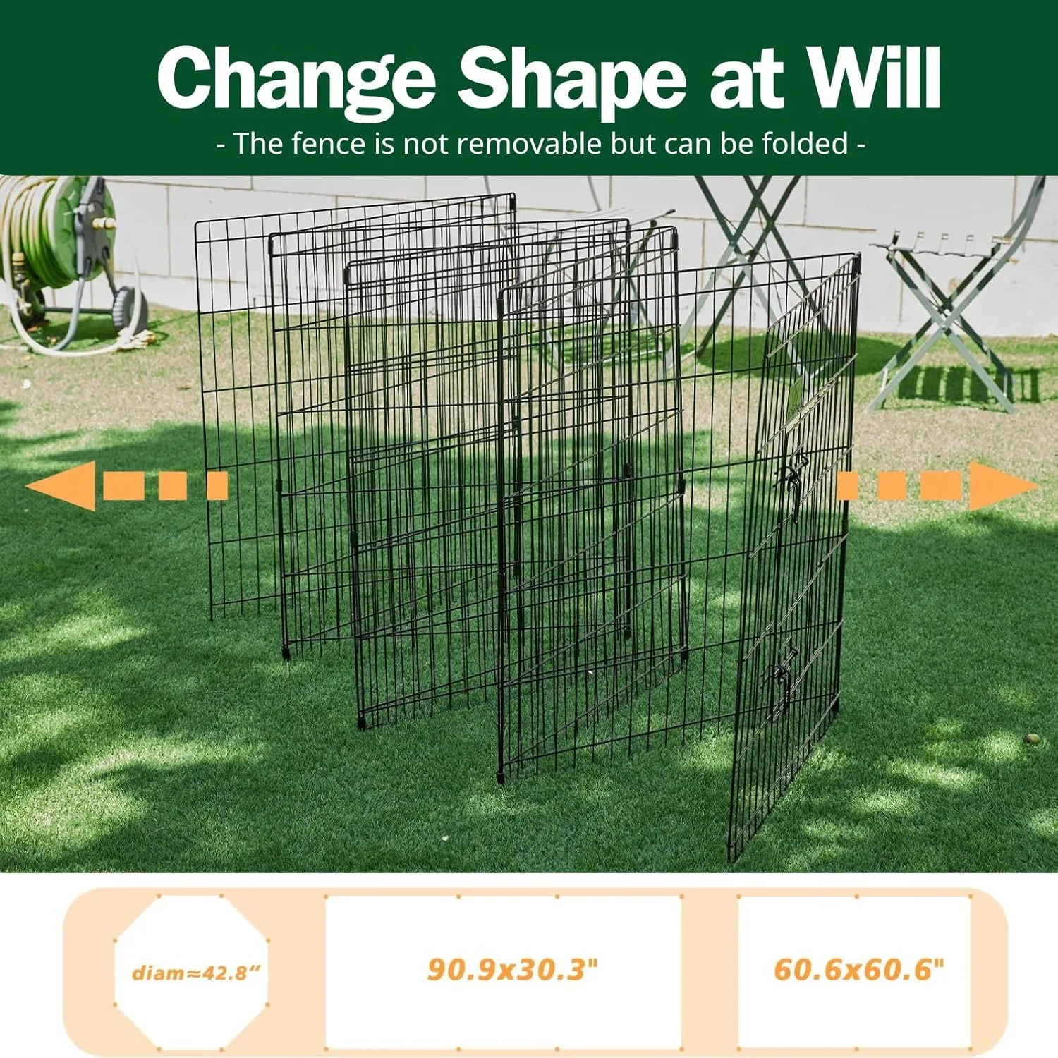 PJYuCien Dog Playpen, 8 Panels 30H Dog Pens Indoor with Bottom Pad and Top Cover, Metal Foldable Pet Puppy Exercise Fence Crate Kennel, Better for Small Animals,Black